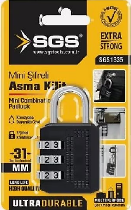 SGS1335 ŞİFRELİ ASMA KİLİT 32 MM